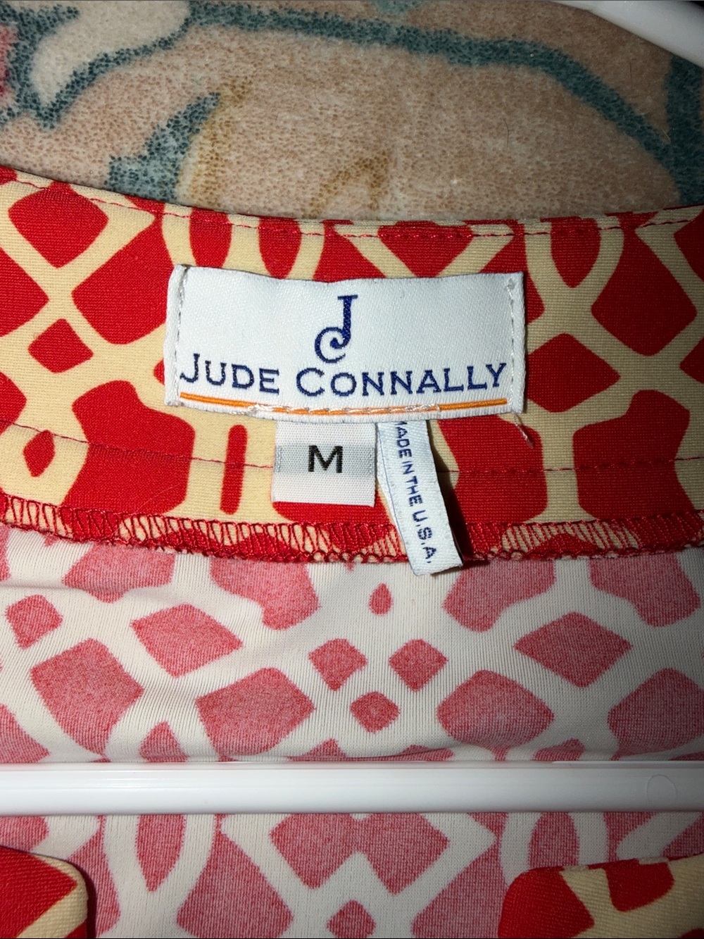 Jude Connally Red and Cream Geometric Shift Dress - Picture 4 of 4